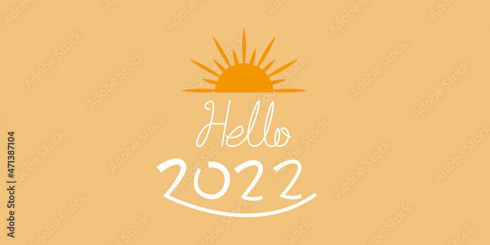 Fototapeta premium New year 2022, New year card with simple Calligraphy. New year graphic. New year Calligraphy. Vector illustration.