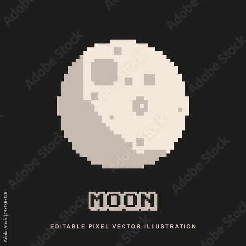 Pixel moon creative design icon vector illustration for video game asset  motion graphic and others