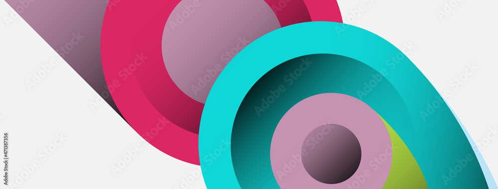 Abstract background. Minimal geometric circles and round style shapes with deep shadow effects. Trendy technology business template for wallpaper banner or background Abstract background. Minimal geometric circles and round style shapes with deep shadow effects. Trendy technology business template for wallpaper banner or background