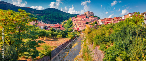 Obraz na płótnie Panoramic summer view of Caracciolo di Brienza Castle