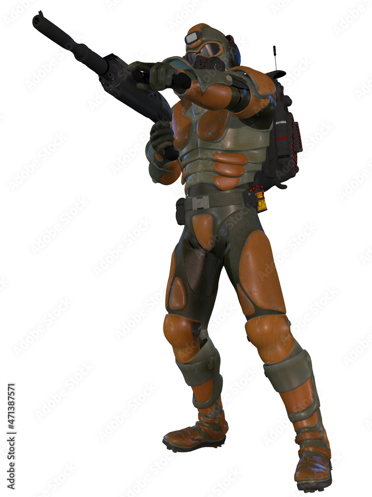 3d illustration of an fantasy science fiction figure 3d illustration of an fantasy science fiction figure