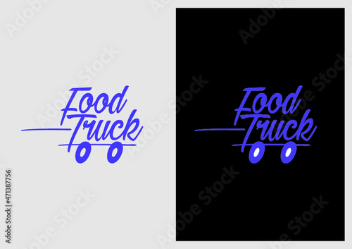 Logotype for food truck. Vector Illustration