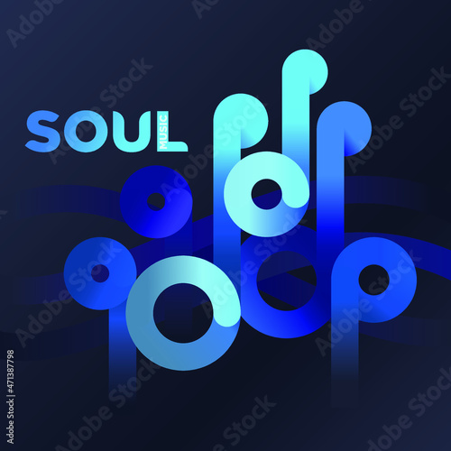 Soul Music Festival or Symphony orchestra. Modern graphic design for Poster, digital web banner or flyer. Vector illustration.