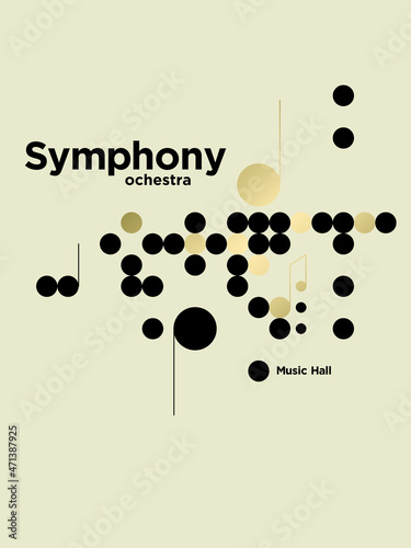 Modern symphony orchestra template. Vector Illustration.