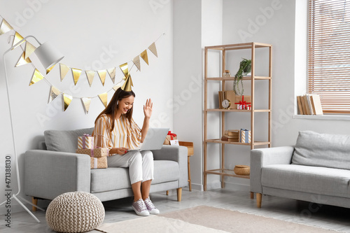 Young woman celebrating Bir...