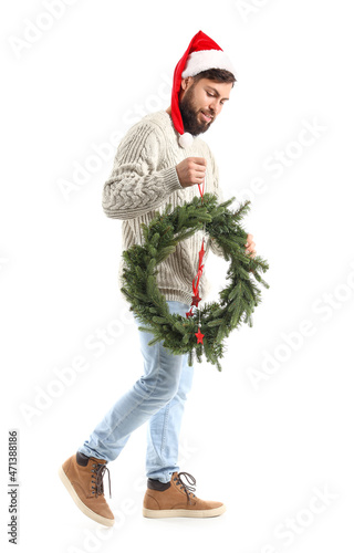 Walking man with Christmas ...