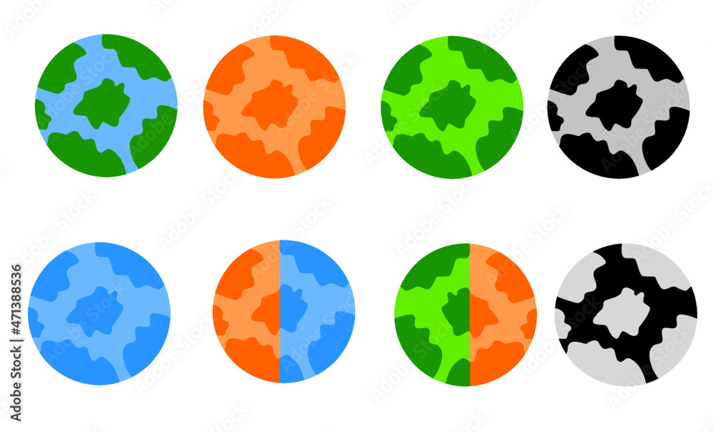 World or globe.Planet earth.Blue, green, white and black.Climate change.Global warming.Ecology and environment concept.Flat design.Cartoon vector illustration.Sign, symbol, icon or logo isolated. World or globe.Planet earth.Blue, green, white and black.Climate change.Global warming.Ecology and environment concept.Flat design.Cartoon vector illustration.Sign, symbol, icon or logo isolated.