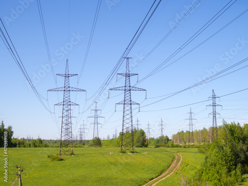 power line in spring