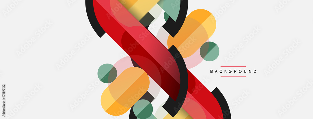 Round geometric shapes lines and circles. Vector template for wallpaper banner background or landing page Round geometric shapes lines and circles. Vector template for wallpaper banner background or landing page