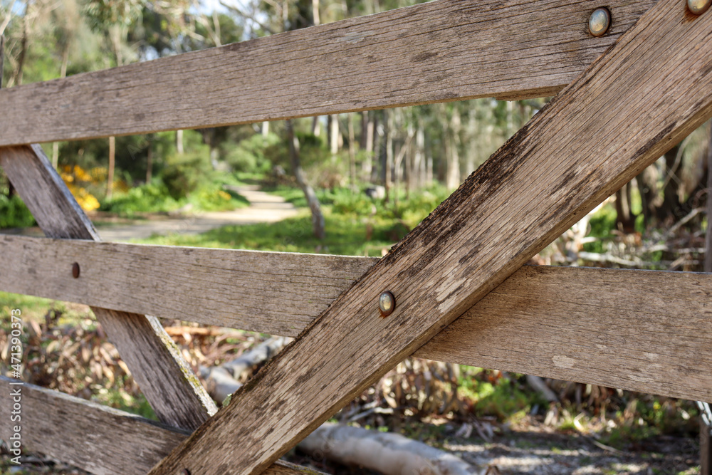 close up of old wooden gate