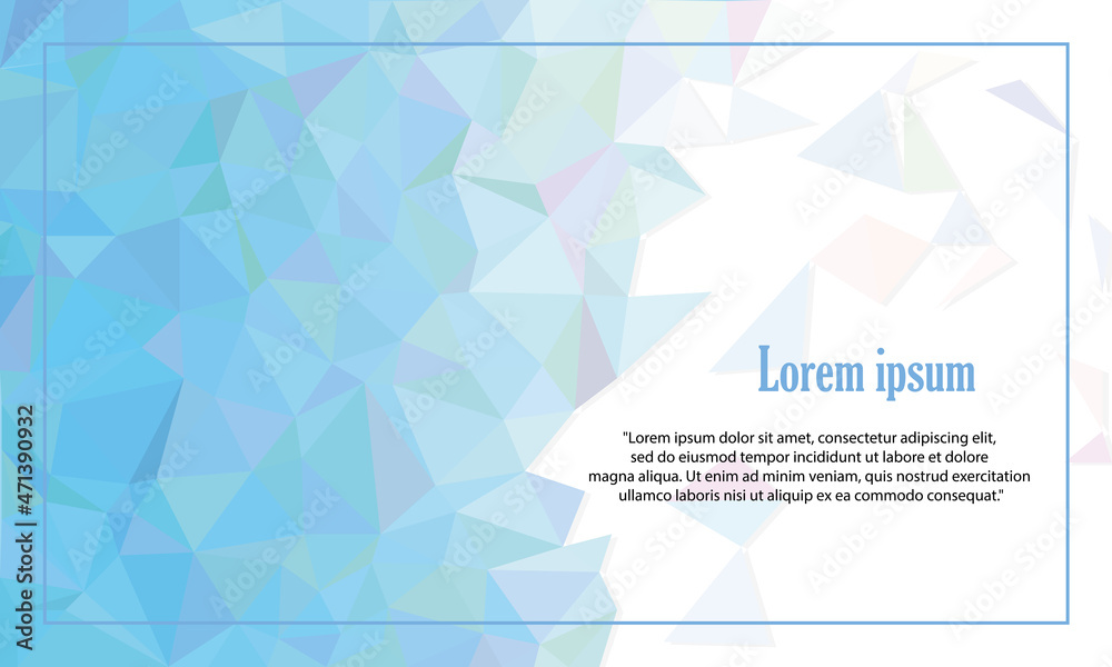 Low-poly blue gradient art, futuristic triangular ornament Low-poly blue gradient art, futuristic triangular ornament