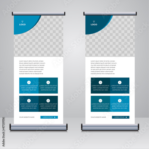 Creative corporate business roll up banner design template vector