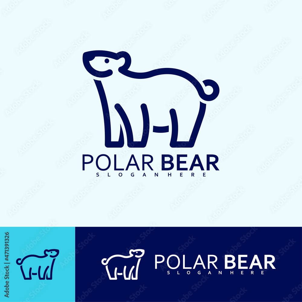 Polar bear logo creative. Logo vector illustration line design template