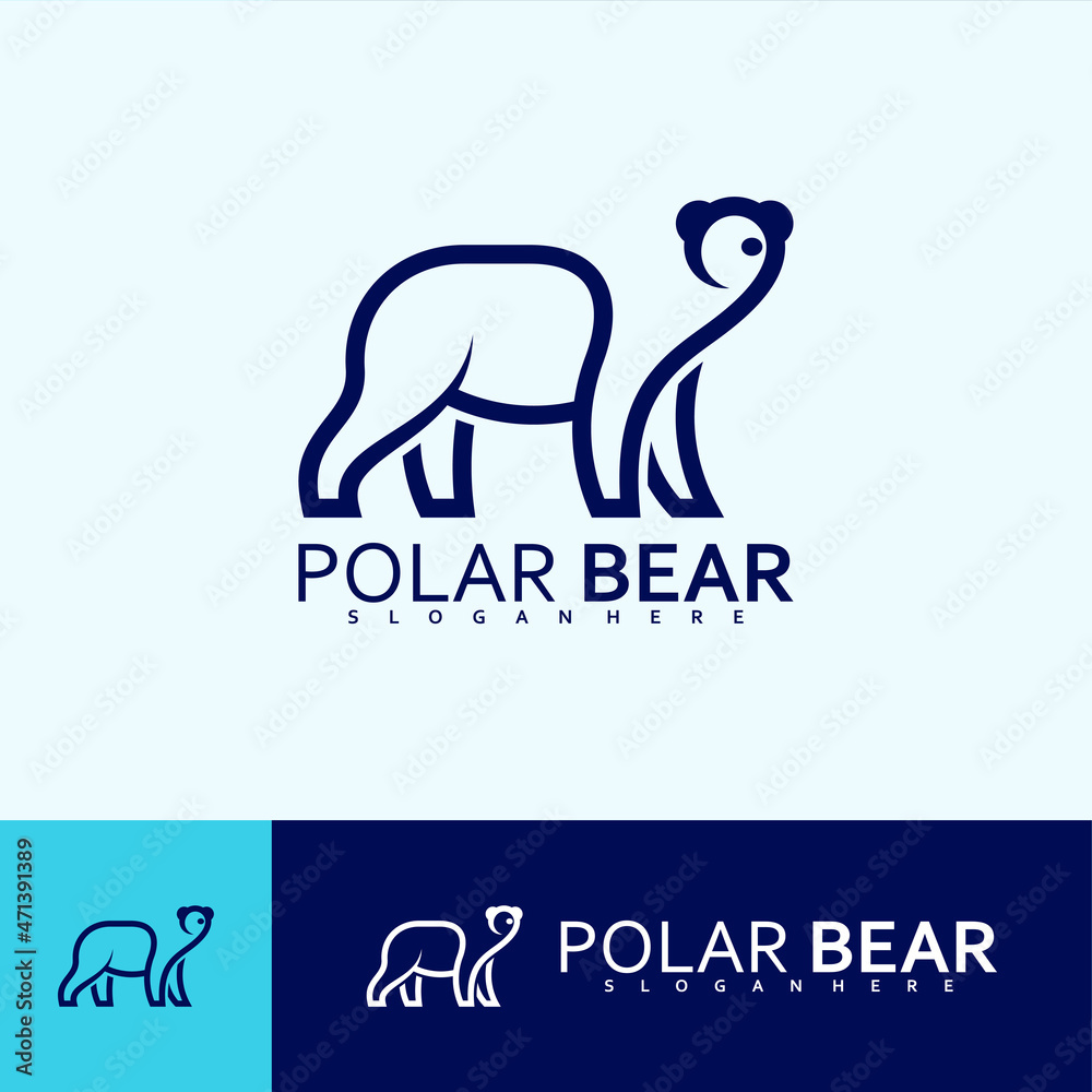 Polar bear logo creative. Logo vector illustration line design template