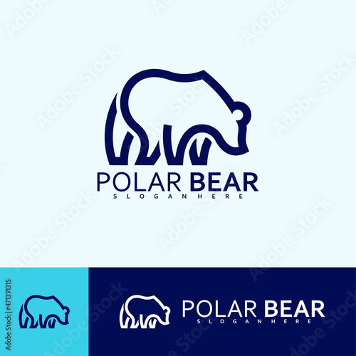 Polar bear logo creative. Logo vector illustration line design template
