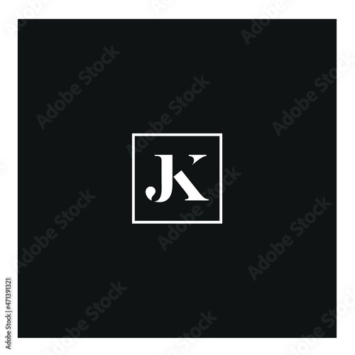 initials JK logo serif font design, inspiring vector template