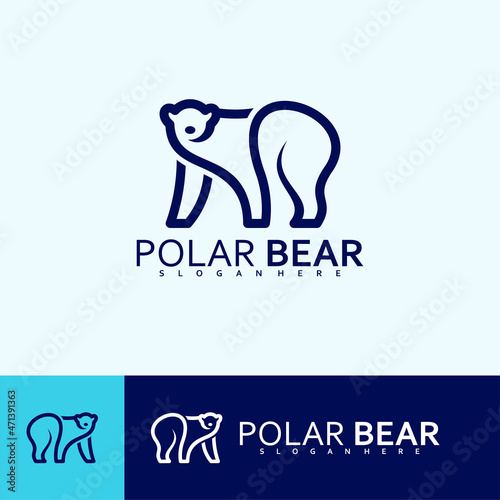 Polar bear logo creative. Logo vector illustration line design template