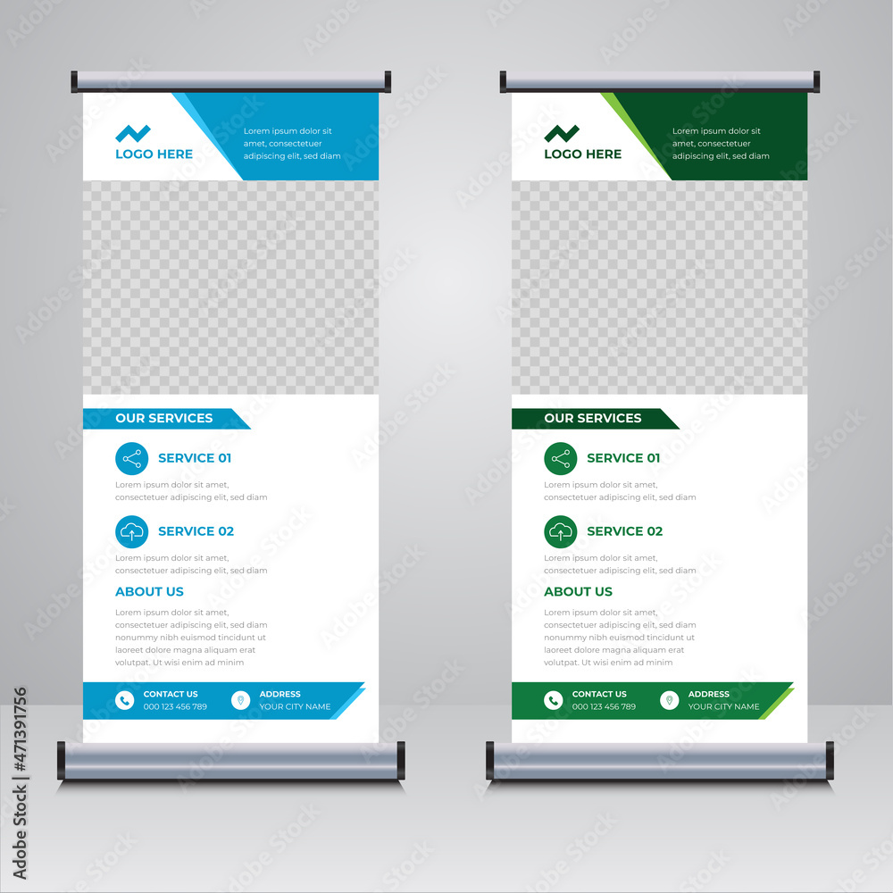 Modern medical roll up banner design template Modern medical roll up banner design template