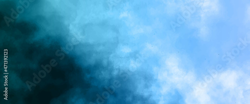 blue and white watercolor background with abstract cloudy sky concept with color splash design sky and clouds