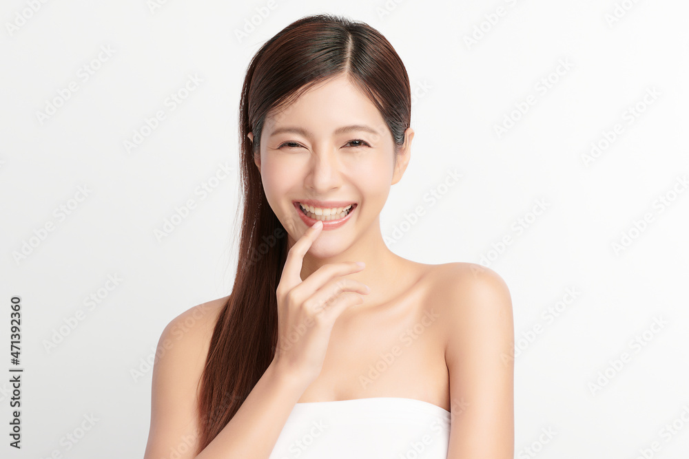Beautiful young asian woman with clean fresh skin on white background, Face care, Facial treatment, Cosmetology, beauty and spa, Asian women portrait. Beautiful young asian woman with clean fresh skin on white background, Face care, Facial treatment, Cosmetology, beauty and spa, Asian women portrait.
