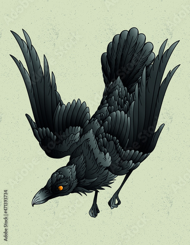 crow tattoo old school