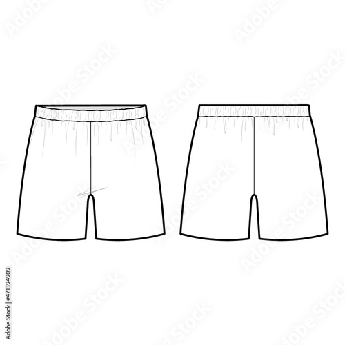 Pants Fashion Flat Sketch Size