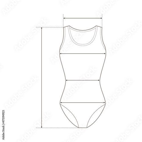 Swimwear Fashion Flat Sketch Template