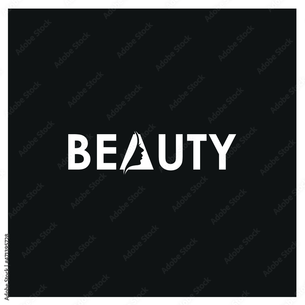 Typographic logo beauty text, simple font writing