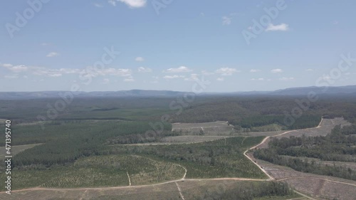 Panorama Of The Nature Landscape Of Beerburrum West State Forest Park In Southeastern Queensland, Australia. aerial photo