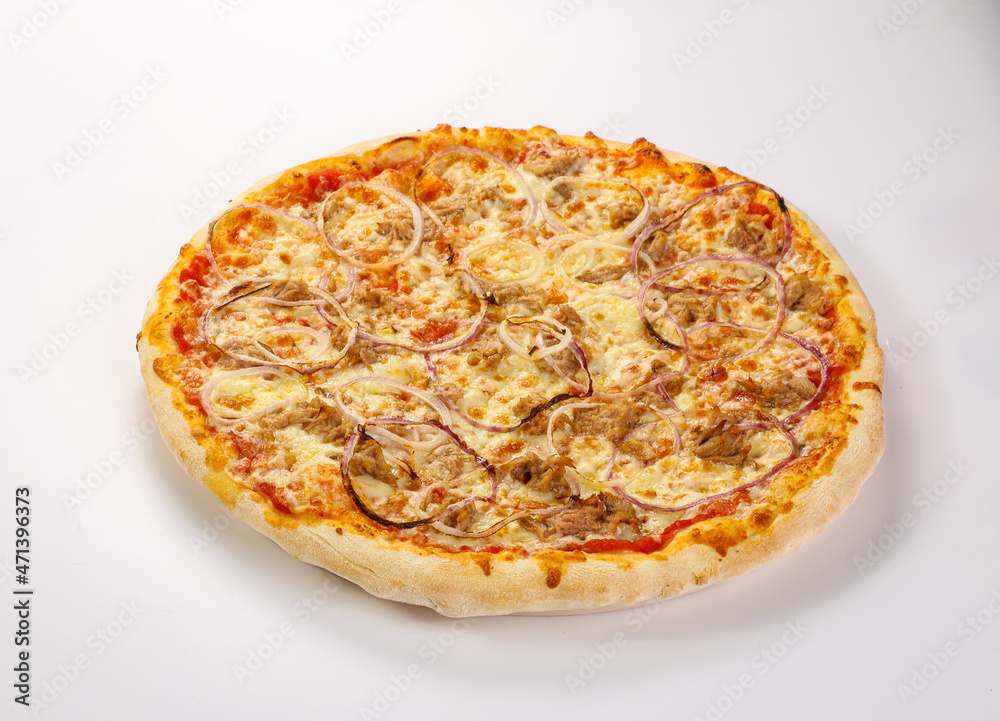 Pizza with meat and onion