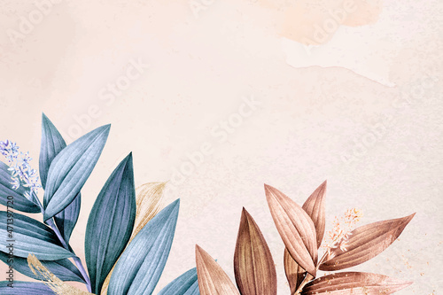 Wildflower background aesthetic border vector, remixed from vintage public domain images