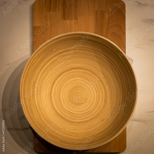 wooden round plate