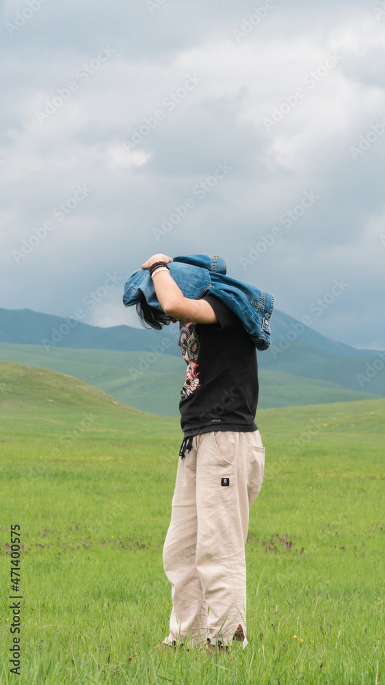 The man traveling in Western Sichuan, China