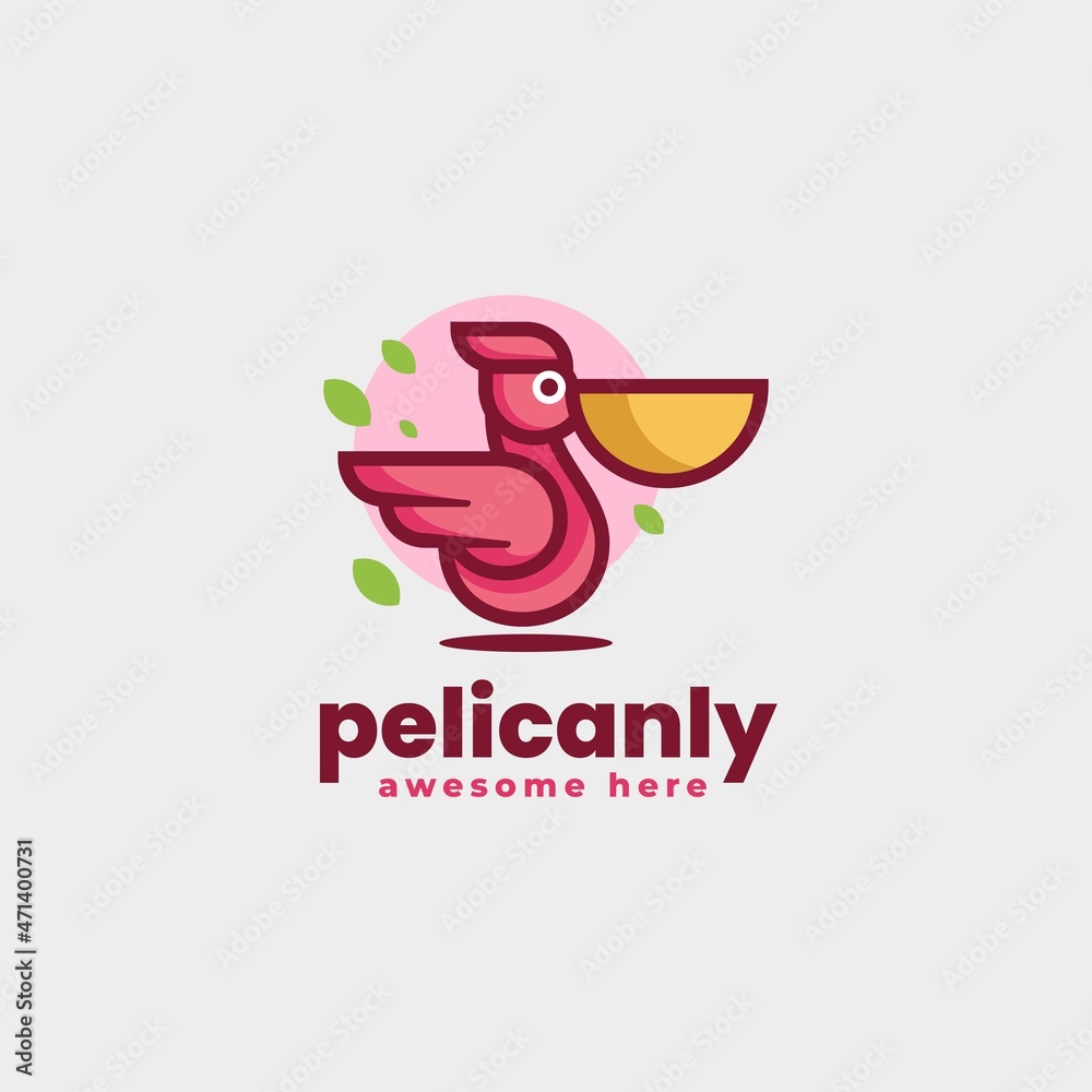 Vector Logo Illustration Pelican Simple Mascot Style. Vector Logo Illustration Pelican Simple Mascot Style.