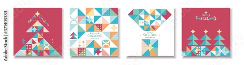 Christmas cards in a triangular design