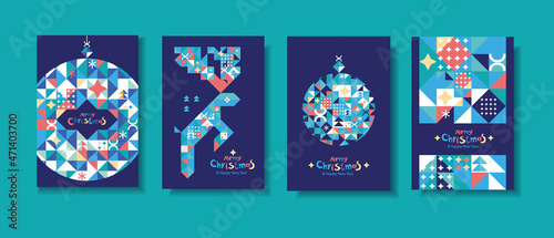 Christmas cards in a triangular design