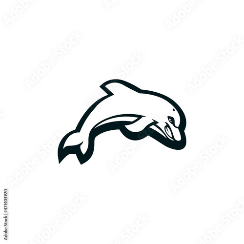 Dolphin mascot logo silhouette version