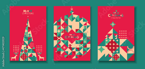 Christmas cards in a triangular design