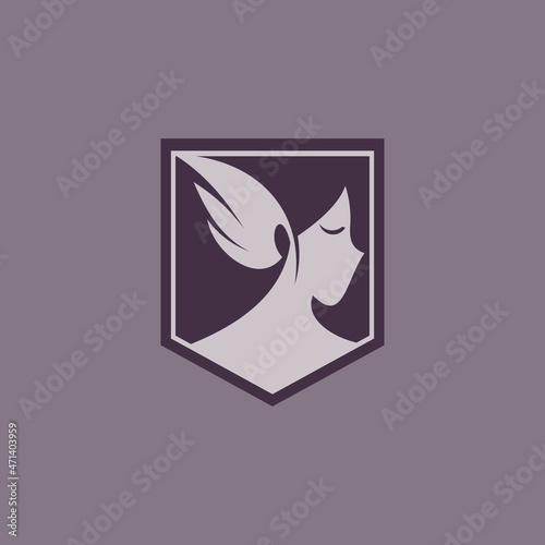 female valkyrie logo. vector illustration for business logo or icon