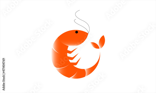 Art & Illustration of the shrimp logo template design vector