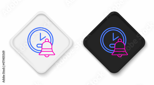 Line Alarm clock icon isolated on white background. Wake up, get up concept. Time sign. Colorful outline concept. Vector