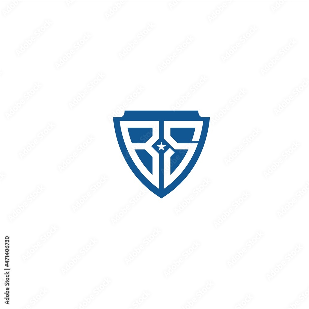 initials b s logo vector template shield initials b s logo vector template shield