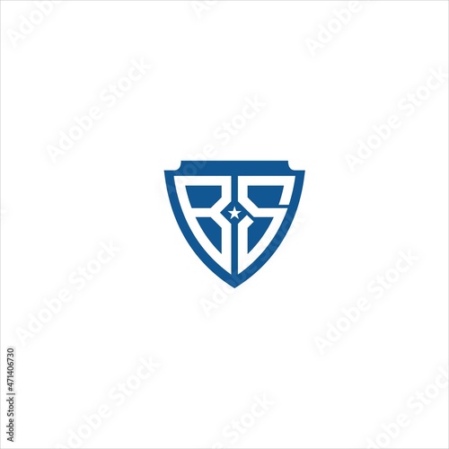 initials b s logo vector template shield