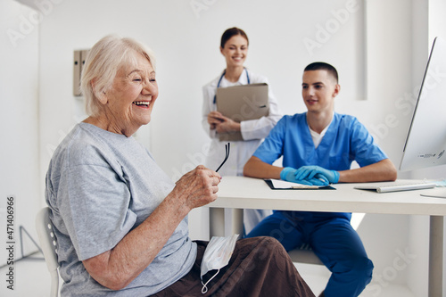 elderly woman hospital examination checkup
