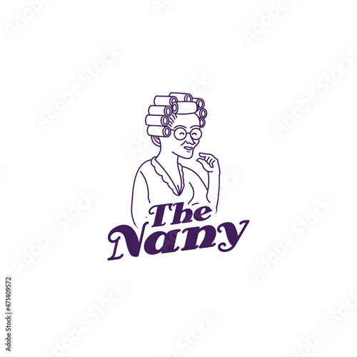 the nanny cartoon mascot logo design illustration