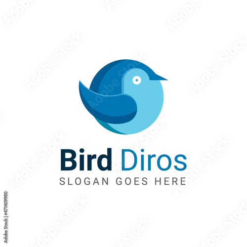 blue bird logo nature wildlife animals best of birdlovers birding love modern golden ratio logo