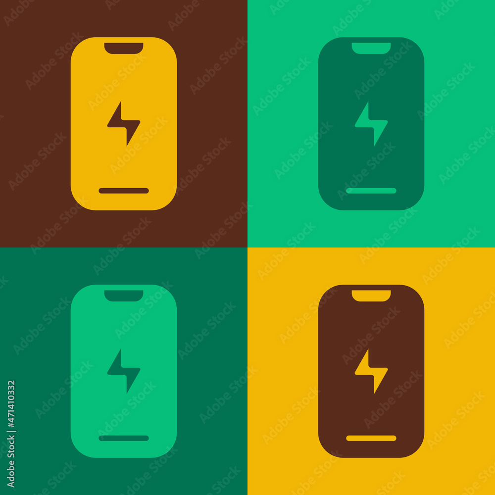Pop art Smartphone, mobile phone icon isolated on color background. Vector Pop art Smartphone, mobile phone icon isolated on color background. Vector