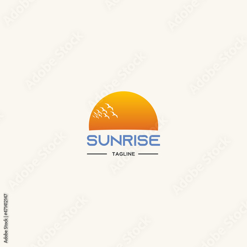 logo design vector illustration icon sunrise,sunset