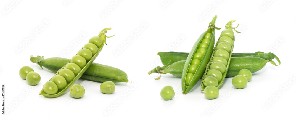 Green peas isolated on the white background Green peas isolated on the white background