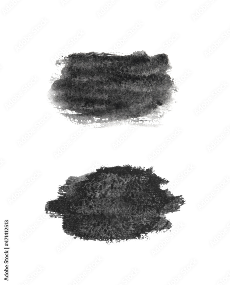 Black ink background painted by brush. Black ink background painted by brush.